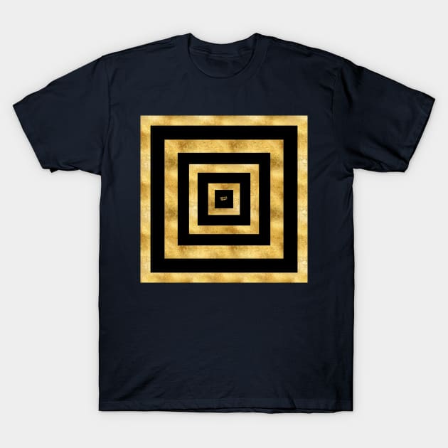 ART DECO SQUARES BLACK AND GOLD #minimal #art #design #kirovair #buyart #decor #home T-Shirt by Kirovair